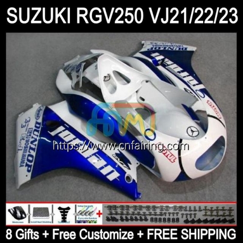 OEM Body For SUZUKI RGV250 White blue SAPC VJ23 RGVT RGV 250 CC 250CC 97 98 Bodywork RGV-250 Panel RGVT-250 RGVT250 1997 1998 Fairings Kit 57HM.10