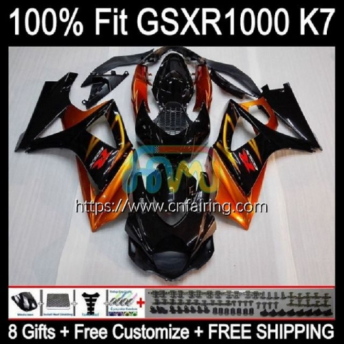 Injection Mold Body For SUZUKI GSX R1000 GSXR1000 Cowling GSXR-1000 GSXR 1000 CC 1000CC K7 07 08 GSX-R1000 2007 2008 OEM Fairing Orange Black 59HM.0