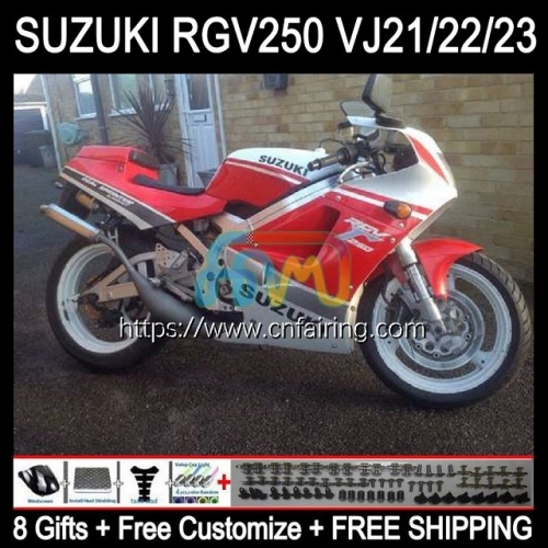 OEM Body For SUZUKI RGV250 SAPC VJ23 RGVT RGV 250 CC 250CC 97 98 Bodywork RGV-250 Panel RGVT-250 RGVT250 1997 1998 Fairings White red Kit 57HM.28