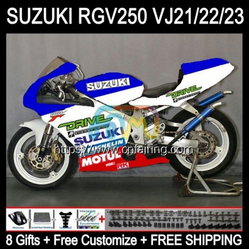 Kit For SUZUKI RGV 250 CC 250CC RGV250 VJ22 1990 1991 1992 1993 1994 White blue 1995 1996 RGVT250 SAPC RGV-250 90 91 92 93 94 95 96 Fairing 56HM.137