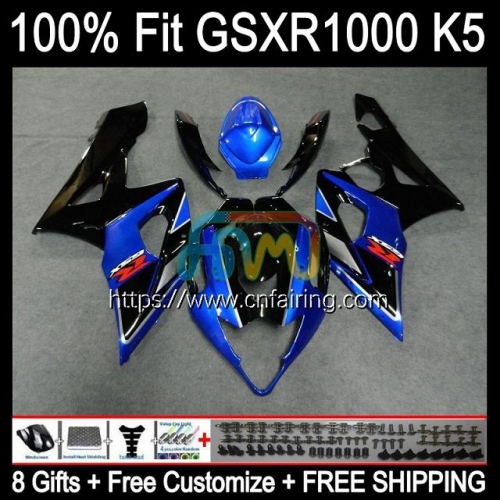 Injection Mold Body For SUZUKI GSXR1000 GSXR 1000 CC 1000CC K5 GSX-R1000 Cowling Stock Blue GSXR-1000 05 06 GSX R1000 2005 2006 OEM Fairing 58HM.9
