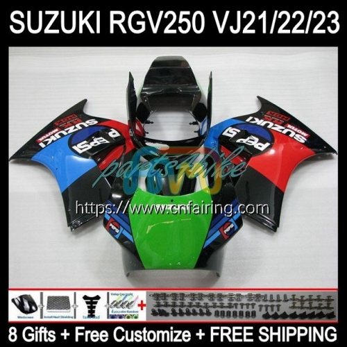 OEM Body For SUZUKI RGV250 SAPC VJ23 RGVT RGV 250 CC 250CC 97 98 Red blue blk Bodywork RGV-250 Panel RGVT-250 RGVT250 1997 1998 Fairings Kit 57HM.48