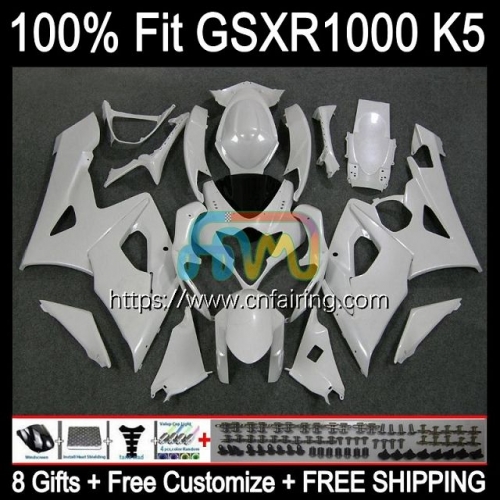 OEM Injection Mold For SUZUKI GSXR 1000 CC 1000CC K5 GSXR1000 Pearl White 2005 2006 Cowling GSX-R1000 GSXR-1000 Body GSX R1000 05 06 Fairing 58HM.49