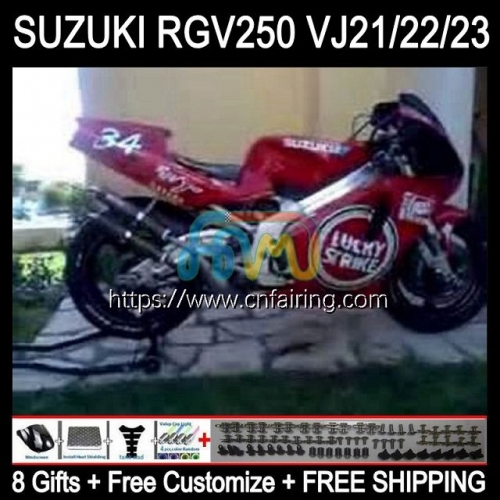 Kit For SUZUKI RGV 250 CC 250CC RGV250 VJ22 1990 1991 1992 1993 1994 1995 1996 RGVT250 SAPC RGV-250 90 91 92 93 94 95 96 Gloss red Fairing 56HM.127