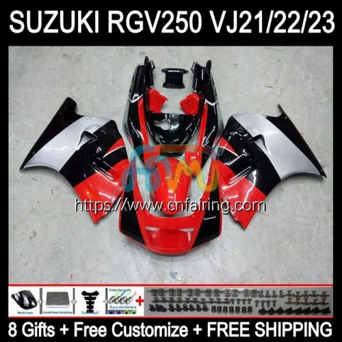 Bodys Kit For SUZUKI RGVT RGV 250 CC 250CC 1997 1998 Bodywork RGV-250 RGVT-250 RGVT250 Red grey blk Panel RGV250 SAPC VJ23 97 98 OEM Fairing 57HM.81