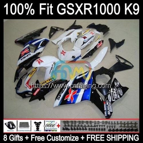 Injection OEM For SUZUKI GSX R1000 GSXR1000 GSXR-1000 GSXR 1000 CC 1000CC 09 10 11 12 GSX-R1000 White black K9 2013 2014 2015 2016 Fairings 60HM.67