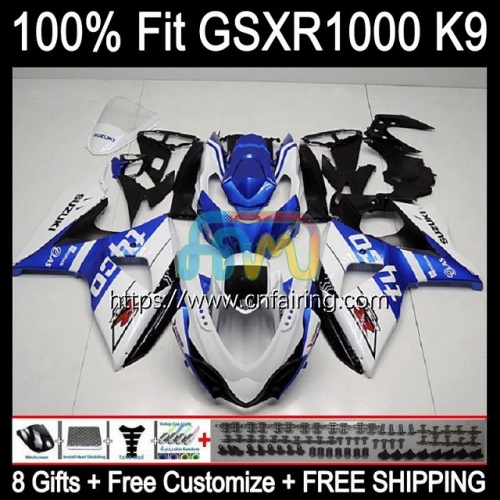 OEM Injection For SUZUKI GSX-R1000 GSX R1000 GSXR1000 2009 2010 2011 2012 GSXR-1000 K9 White blue GSXR 1000 CC 1000CC 13 14 15 16 Fairing 60HM.89