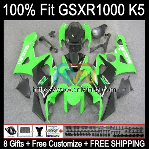 OEM Injection Mold For SUZUKI GSXR 1000 CC 1000CC K5 GSXR1000 2005 2006 Cowling GSX-R1000 GSXR-1000 Body Green black GSX R1000 05 06 Fairing 58HM.85