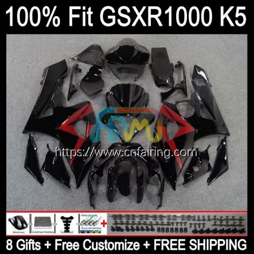 OEM Injection Mold For SUZUKI GSXR 1000 CC 1000CC K5 GSXR1000 2005 2006 Cowling GSX-R1000 GSXR-1000 Body GSX R1000 Red black 05 06 Fairing 58HM.72