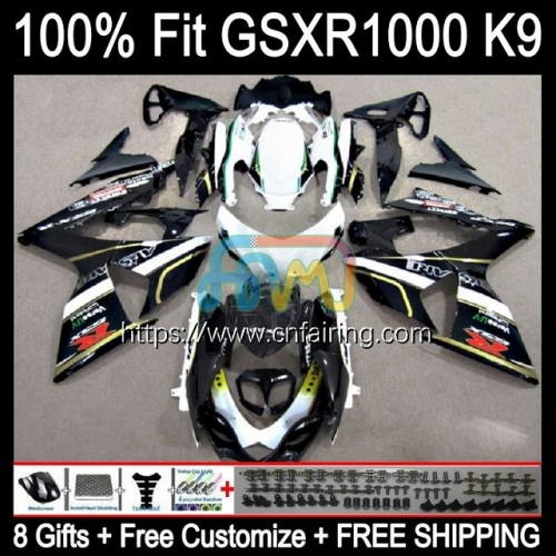 Injection OEM For SUZUKI GSX White black R1000 GSXR1000 GSXR-1000 GSXR 1000 CC 1000CC 09 10 11 12 GSX-R1000 K9 2013 2014 2015 2016 Fairings 60HM.25