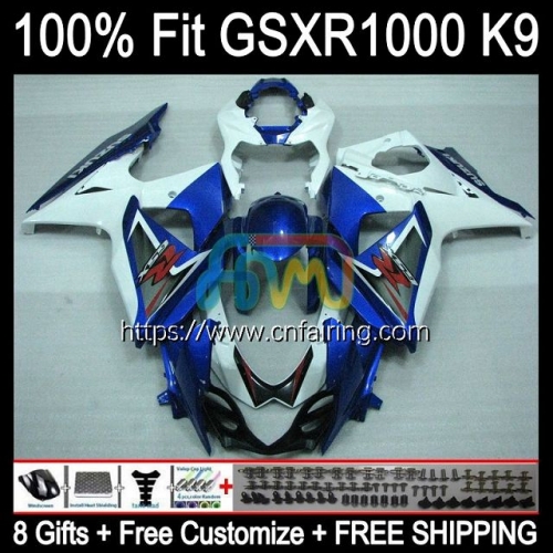 Injection OEM For SUZUKI White blue GSX R1000 GSXR1000 GSXR-1000 GSXR 1000 CC 1000CC 09 10 11 12 GSX-R1000 K9 2013 2014 2015 2016 Fairings 60HM.16