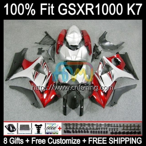 Injection Mold OEM For SUZUKI GSX Red silver R1000 K7 GSXR1000 2007 2008 Cowling GSXR-1000 GSX-R1000 Body GSXR 1000 CC 1000CC 07 08 Fairing 59HM.75