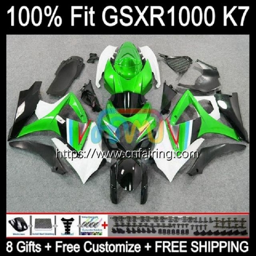 Injection Mold OEM For SUZUKI GSX R1000 K7 GSXR1000 2007 2008 Cowling GSXR-1000 GSX-R1000 Body GSXR 1000 CC Green black 1000CC 07 08 Fairing 59HM.78