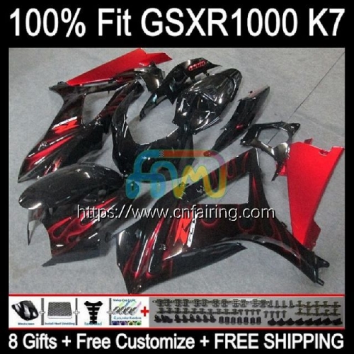 Injection Red Flames Mold Body For SUZUKI GSX R1000 GSXR1000 Cowling GSXR-1000 GSXR 1000 CC 1000CC K7 07 08 GSX-R1000 2007 2008 OEM Fairing 59HM.39