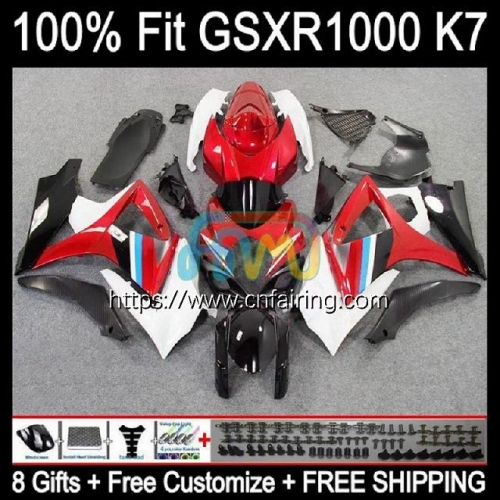 Injection Mold Body For SUZUKI GSX R1000 GSXR1000 Cowling Red blk hot GSXR-1000 GSXR 1000 CC 1000CC K7 07 08 GSX-R1000 2007 2008 OEM Fairing 59HM.24