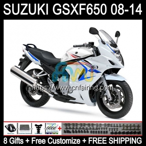 Body For SUZUKI White blue KATANA GSXF 650 GSXF-650 GSX 650F GSX650F 08 09 10 11 12 13 14 GSXF650 2008 2009 2010 2011 2012 2013 2014 Fairing 61HM.2