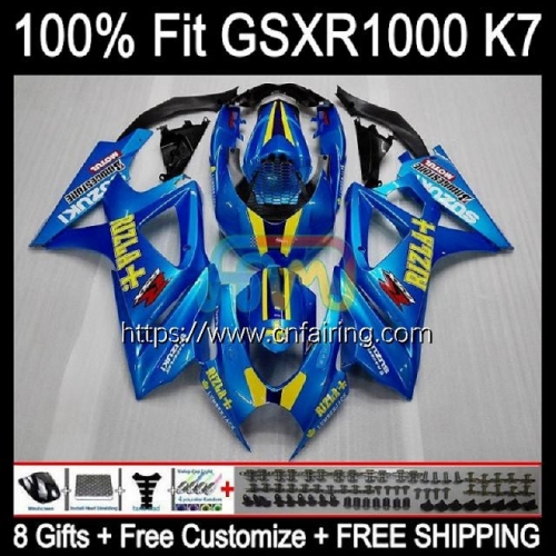 Injection Mold Body For SUZUKI Metallic Blue GSX R1000 GSXR1000 Cowling GSXR-1000 GSXR 1000 CC 1000CC K7 07 08 GSX-R1000 2007 2008 OEM Fairing 59HM.47