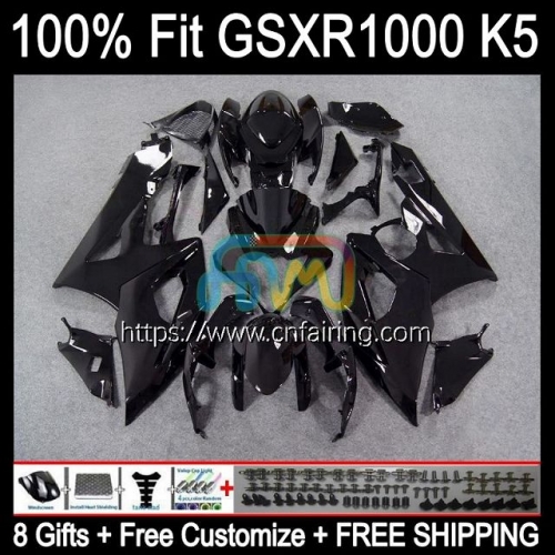 OEM Injection Mold For SUZUKI GSXR 1000 Gloss Black CC 1000CC K5 GSXR1000 2005 2006 Cowling GSX-R1000 GSXR-1000 Body GSX R1000 05 06 Fairing 58HM.64