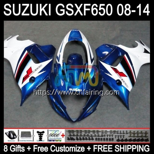 OEM For SUZUKI KATANA GSXF 650 GSXF650 2008 2009 2010 2011 2012 2013 2014 GSX650F GSXF-650 GSX 650F White blue 08 09 10 11 12 13 14 Fairing 61HM.51