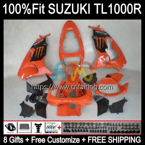 Injection For SUZUKI Orange Black SRAD TL-1000R TL1000R 1998 1999 2000 2001 2002 2003 TL1000 R TL 1000 R 1000R 98 99 00 01 02 03 OEM Fairing 62HM.82
