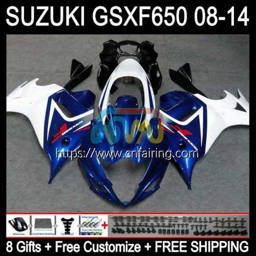 OEM For SUZUKI KATANA GSXF White blue 650 GSXF650 2008 2009 2010 2011 2012 2013 2014 GSX650F GSXF-650 GSX 650F 08 09 10 11 12 13 14 Fairing 61HM.61