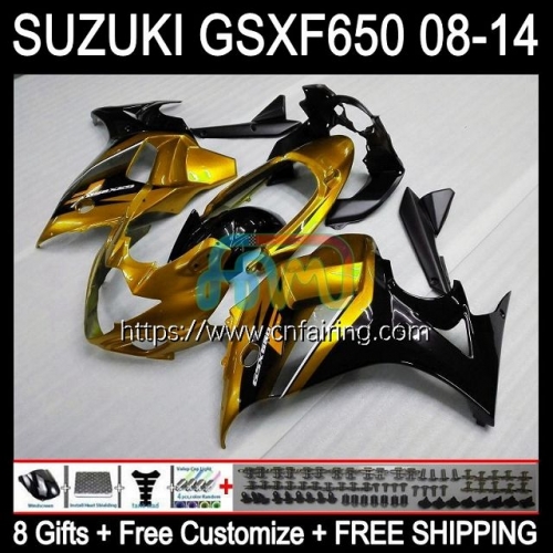 OEM For SUZUKI KATANA GSXF 650 GSXF650 2008 2009 2010 2011 2012 2013 2014 Black Gold GSX650F GSXF-650 GSX 650F 08 09 10 11 12 13 14 Fairing 61HM.77