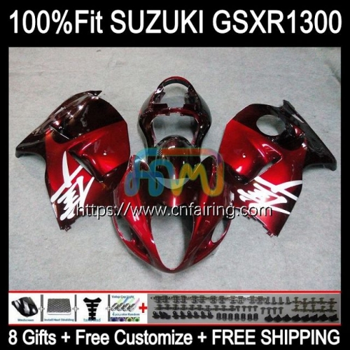 Injection For SUZUKI GSXR 1300 GSXR1300 Hayabusa 02 03 04 05 06 07 GSX-R1300 GSX R1300 1996 1997 1998 1999 2000 2001 Wine red hot OEM Fairing 64HM.136