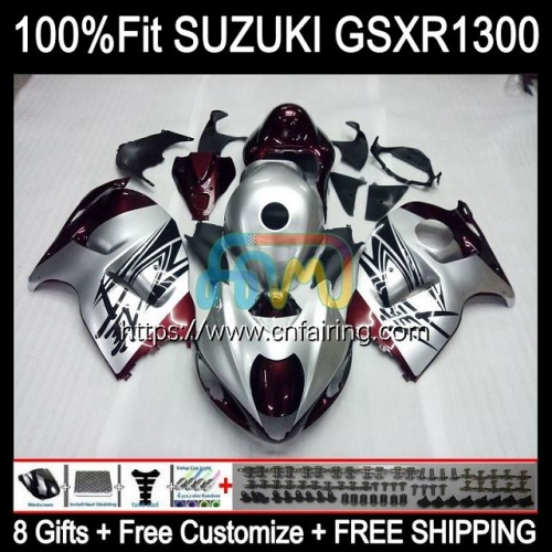 Injection For SUZUKI GSX-R1300 GSXR1300 Hayabusa 2002 2003 2004 2005 2006 2007 GSXR 1300 GSX R1300 Red Silvery 96 97 98 99 00 01 OEM Fairing 63HM.177