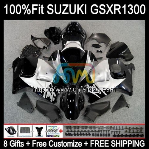 Injection For SUZUKI GSXR 1300 GSXR1300 Hayabusa 02 03 04 05 06 07 GSX-R1300 GSX R1300 1996 1997 1998 1999 2000 2001 OEM Fairing Silver Black 64HM.79