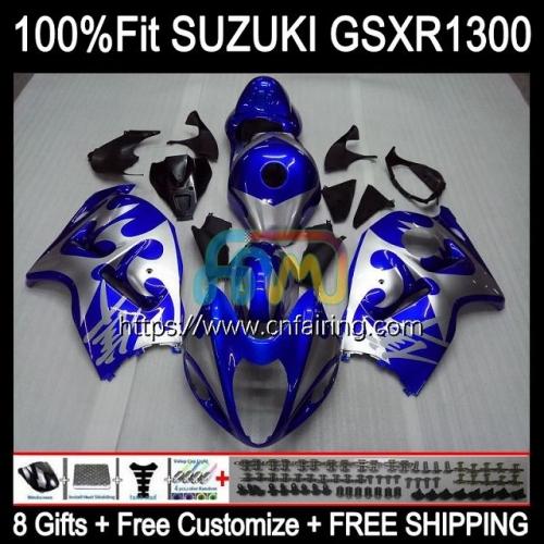 Injection For SUZUKI GSX-R1300 GSXR1300 Hayabusa 2002 2003 Blue silver 2004 2005 2006 2007 GSXR 1300 GSX R1300 96 97 98 99 00 01 OEM Fairing 63HM.179