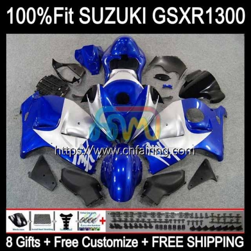 Injection For SUZUKI GSXR 1300 Blue silver GSXR1300 Hayabusa 02 03 04 05 06 07 GSX-R1300 GSX R1300 1996 1997 1998 1999 2000 2001 OEM Fairing 64HM.77