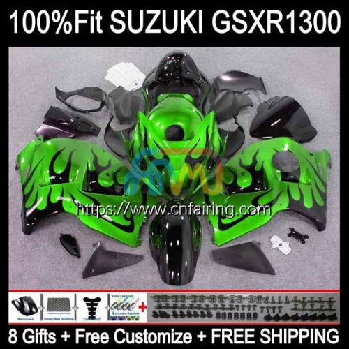 Injection OEM For SUZUKI Hayabusa GSXR 1300 GSXR1300 GSXR-1300 Green&flames 96 97 98 99 00 01 GSX R1300 2002 2003 2004 2005 2006 2007 Fairing 63HM.59