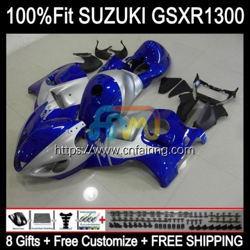 Injection For SUZUKI GSX-R1300 GSXR1300 Hayabusa 2002 2003 2004 2005 2006 2007 Blue Silver GSXR 1300 GSX R1300 96 97 98 99 00 01 OEM Fairing 63HM.200