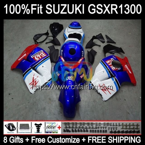 Injection For SUZUKI GSX-R1300 GSXR1300 Hayabusa 2002 2003 2004 2005 2006 2007 GSXR 1300 GSX R1300 96 97 98 99 00 01 Blue white OEM Fairing 63HM.182