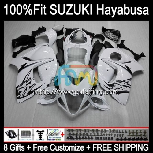 Injection For SUZUKI GSXR-1300 GSX-R1300 GSXR1300 Hayabusa 2008 2009 2010 2011 2012 2013 GSXR 1300 14 15 16 17 18 20 OEM Fairing White black 67HM.76