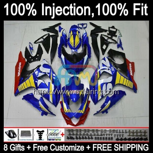 Injection For SUZUKI GSXR 1000 CC 1000CC GSX R1000 GSXR1000 GSX-R1000 17 18 19 20 GSXR-1000 K17 2017 2018 2019 2020 Blue yellow OEM Fairings 65HM.22