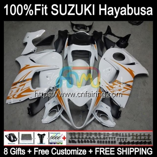 Injection For SUZUKI GSXR-1300 GSXR1300 Hayabusa White orange 2014 2015 2016 2017 2018 2020 13 GSX-R1300 GSXR 1300 08 09 10 11 12 OEM Fairing 66HM.79