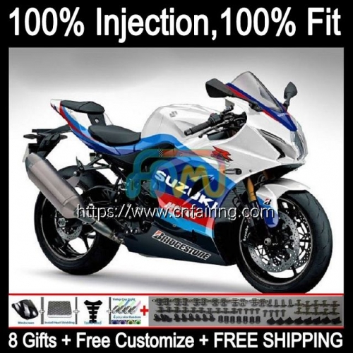 Injection For SUZUKI GSX R1000 GSXR 1000 CC 1000CC GSXR1000 White blue 2017 2018 2019 2020 K17 GSX-R1000 GSXR-1000 17 18 19 20 OEM Fairing 65HM.104