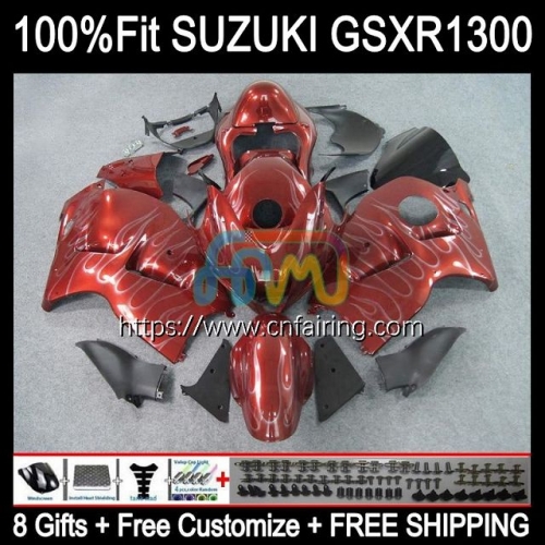 Injection For SUZUKI GSXR 1300 GSXR1300 Hayabusa 02 03 04 05 06 07 Red&flames GSX-R1300 GSX R1300 1996 1997 1998 1999 2000 2001 OEM Fairing 64HM.205