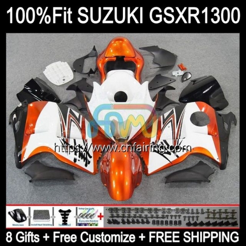 Injection OEM For SUZUKI Hayabusa GSXR 1300 White Orange GSXR1300 GSXR-1300 96 97 98 99 00 01 GSX R1300 2002 2003 2004 2005 2006 2007 Fairing 63HM.33