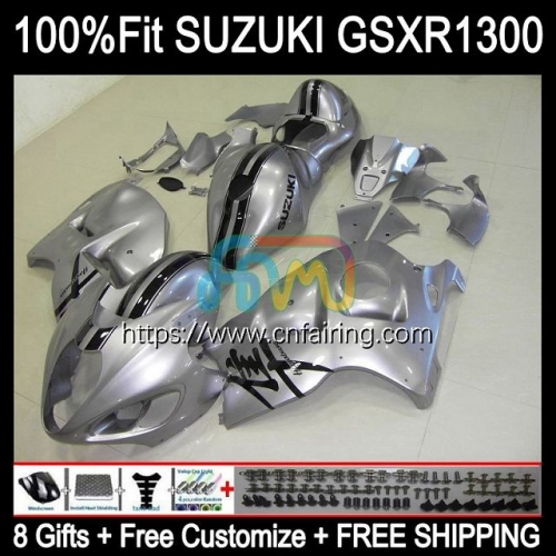 Injection For SUZUKI GSX-R1300 GSXR1300 Hayabusa 2002 Silver black 2003 2004 2005 2006 2007 GSXR 1300 GSX R1300 96 97 98 99 00 01 OEM Fairing 63HM.199