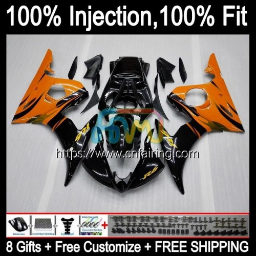 OEM Injection Mold For YAMAHA YZF-R6 YZF600 YZF 600 R 6 CC 2003 2004 2005 Body YZF-600 YZF R6 600CC YZFR6 03 04 05 Full Fairing 68HM.53 Orange Flames