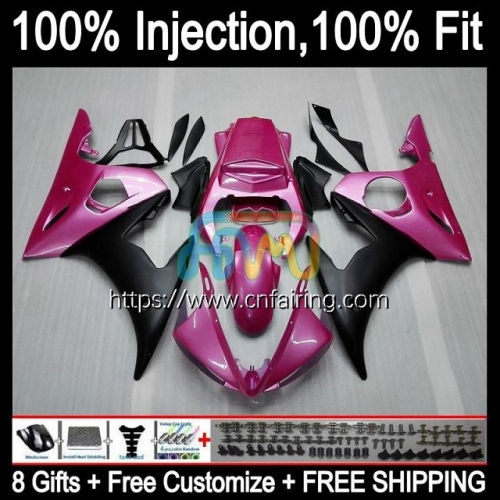 Injection Mold Bodys For YAMAHA YZF600 Pink Black YZF R6 600CC YZF 600 R 6 CC YZF-600 YZFR6 03 04 05 YZF-R6 2003 2004 2005 OEM Fairings Kit 68HM.6