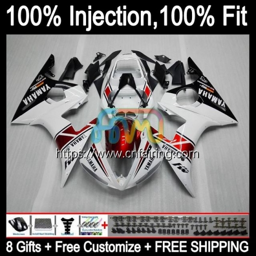 Injection Mold Bodys For YAMAHA YZF600 YZF R6 600CC YZF 600 R 6 CC YZF-600 YZFR6 03 04 05 YZF-R6 2003 2004 2005 OEM Fairings White red blk Kit 68HM.52