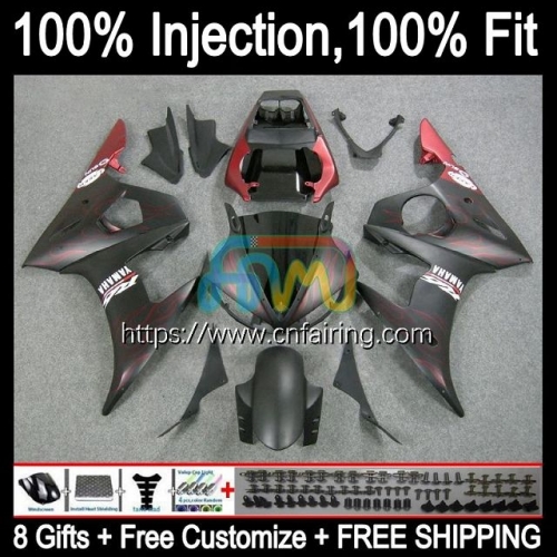 Injection Mold OEM Bodys For YAMAHA YZF R6S 600CC YZF Red Flames 600 CC 2006 2007 2008 2009 Bodywork YZFR6S YZF-R6S 06 07 08 09 Fairing Kit 69HM.73
