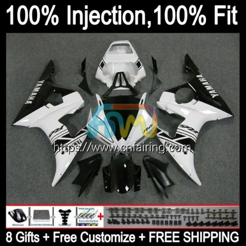 Injection Mold OEM Bodys For YAMAHA YZF R6S 600CC YZF 600 CC 2006 2007 2008 2009 Bodywork YZFR6S YZF-R6S 06 07 08 09 Fairing White black Kit 69HM.77