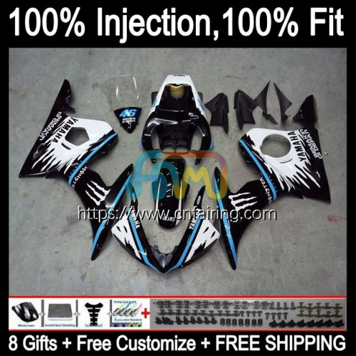 Injection Mold OEM Bodys For YAMAHA YZF R6S 600CC YZF 600 CC 2006 2007 2008 2009 Bodywork White black YZFR6S YZF-R6S 06 07 08 09 Fairing Kit 69HM.62