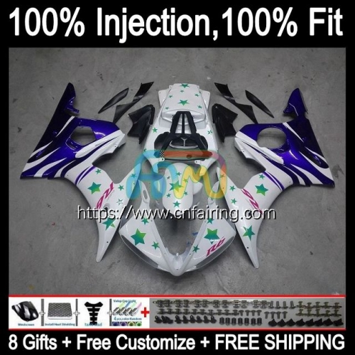 OEM Injection Mold For YAMAHA YZF-R6 YZF600 YZF 600 R 6 CC 2003 2004 2005 Body YZF-600 YZF R6 600CC YZFR6 03 04 05 White purple Full Fairing 68HM.63