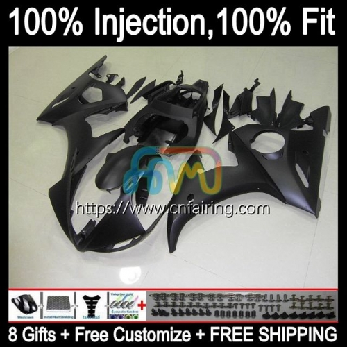 OEM Injection Mold For YAMAHA YZF-R6 YZF600 YZF 600 R 6 CC 2003 2004 2005 Body YZF-600 YZF R6 Matte Black 600CC YZFR6 03 04 05 Full Fairing 68HM.66