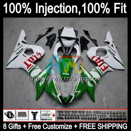 OEM Injection Mold For YAMAHA Green FIAT YZF-R6 YZF600 YZF 600 R 6 CC 2003 2004 2005 Body YZF-600 YZF R6 600CC YZFR6 03 04 05 Full Fairing 68HM.56